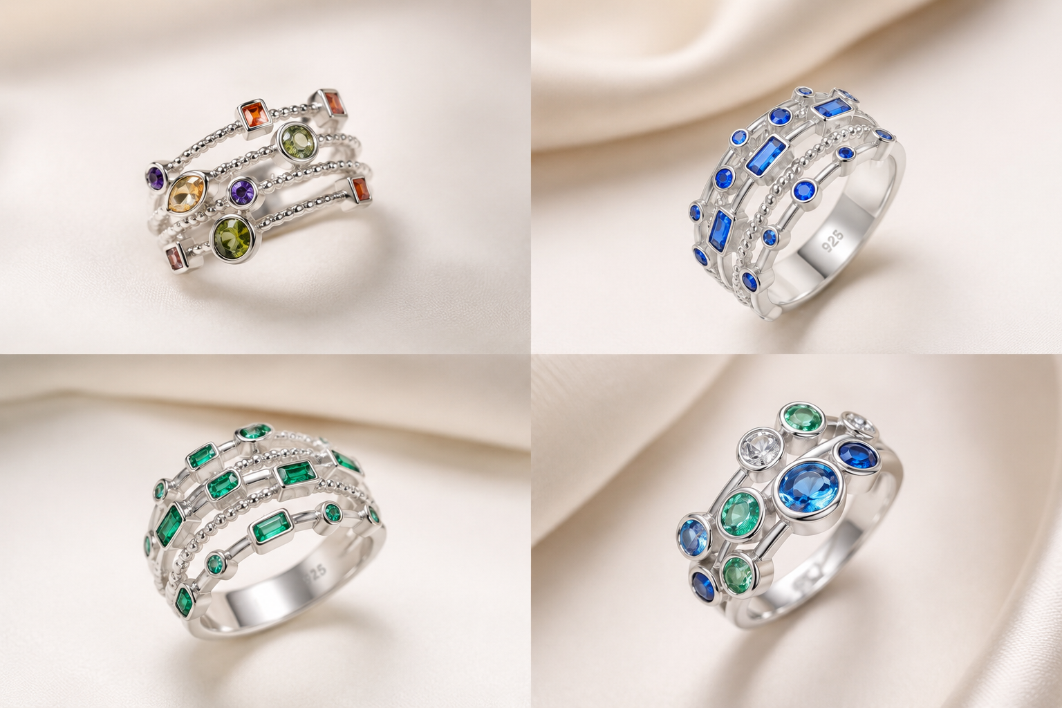 S925 sterling silver hollow stackable rings