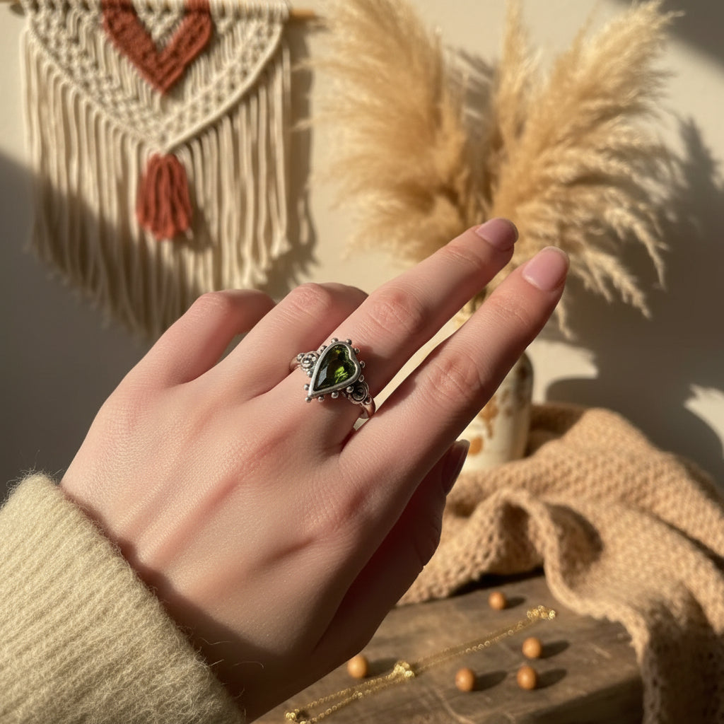 Wanderer Emerald Zircon Ring