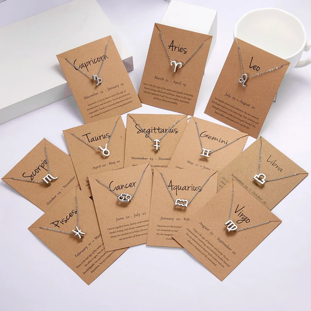 Zodiac Sign Pendant Choker Necklace