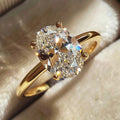 Oval CZ Solitaire Ring in 925 Sterling Silver — Engagement & Wedding