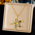 Stainless Steel Starfish Pendant Necklace
