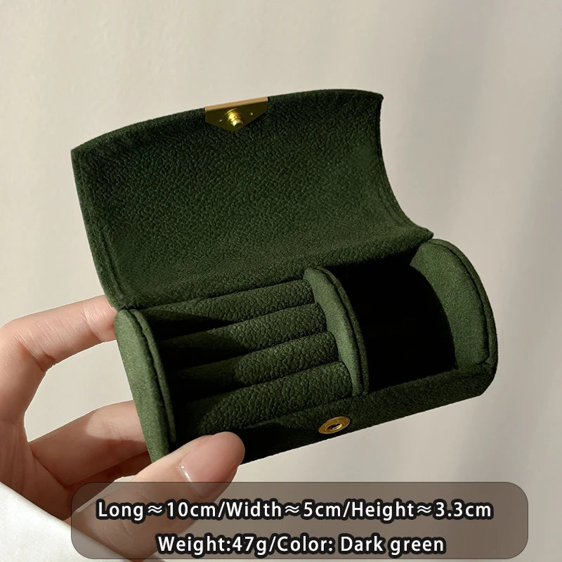Mini Velvet Jewelry Box for Travel | Magnetic Closure, Anti-Oxidation