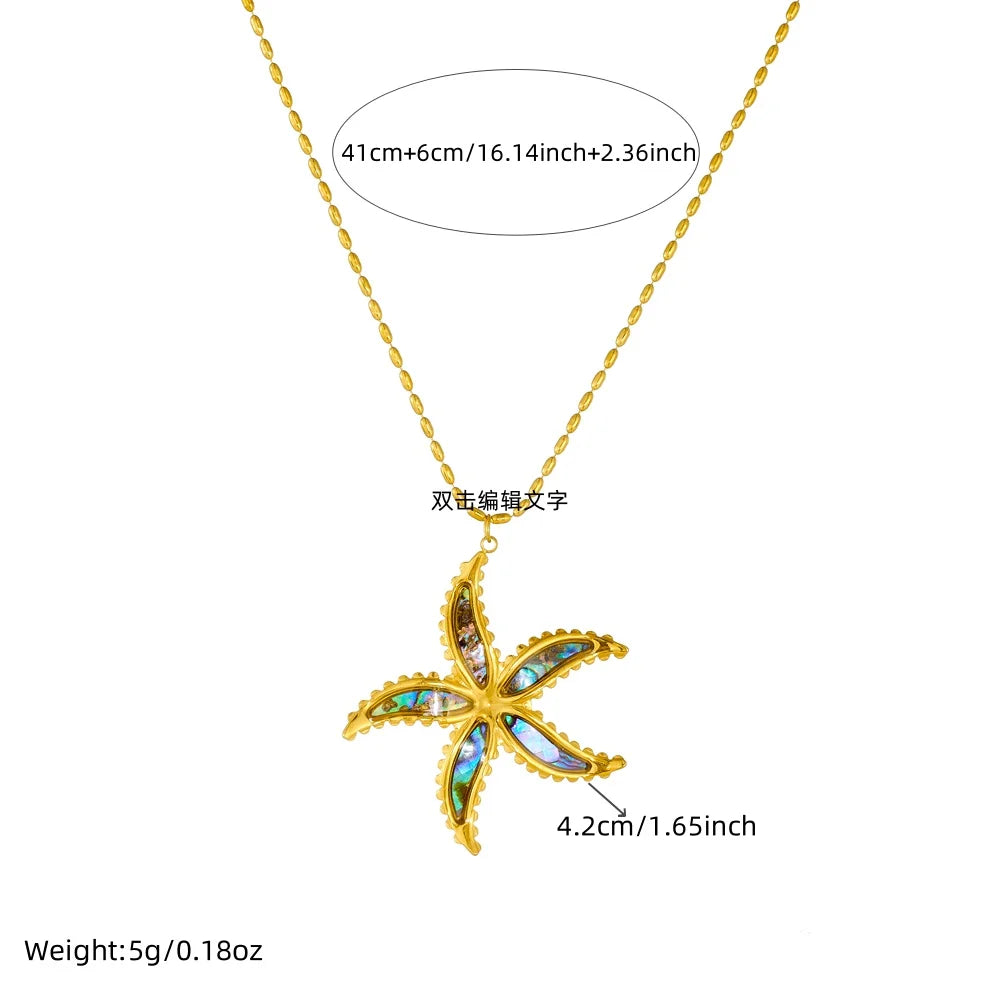 Stainless Steel Starfish Pendant Necklace