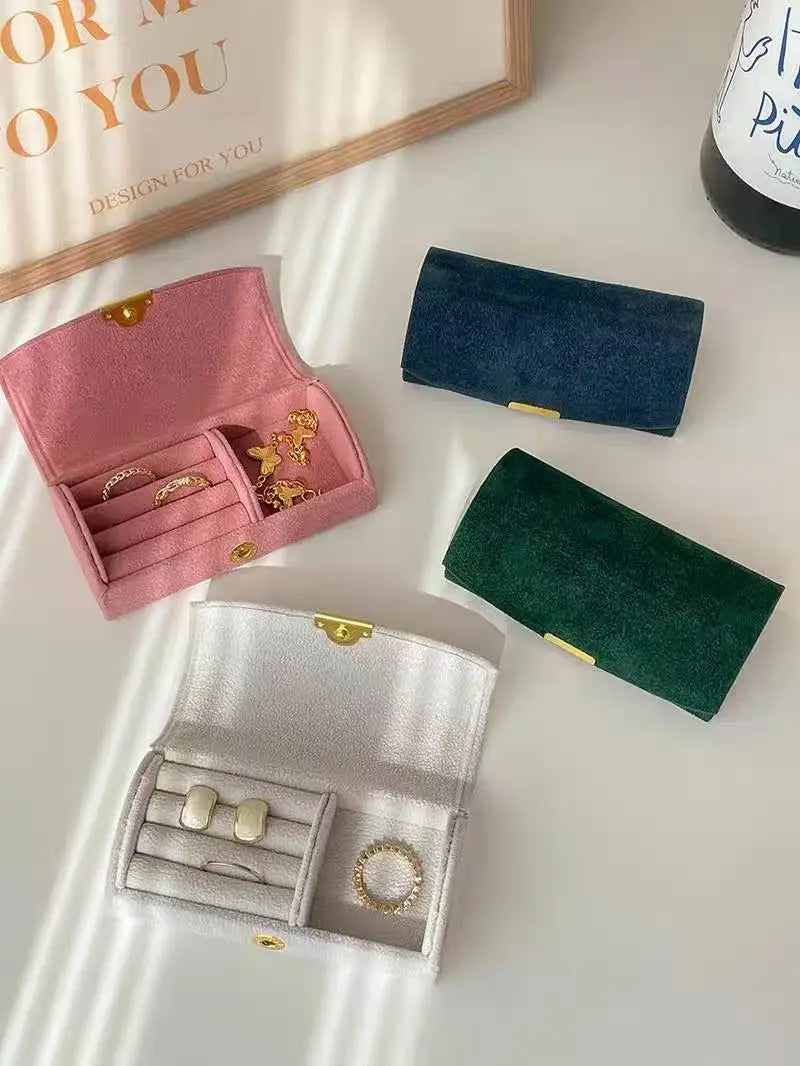 Mini Velvet Jewelry Box for Travel | Magnetic Closure, Anti-Oxidation