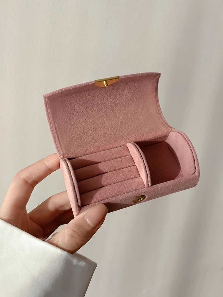 Mini Velvet Jewelry Box for Travel | Magnetic Closure, Anti-Oxidation