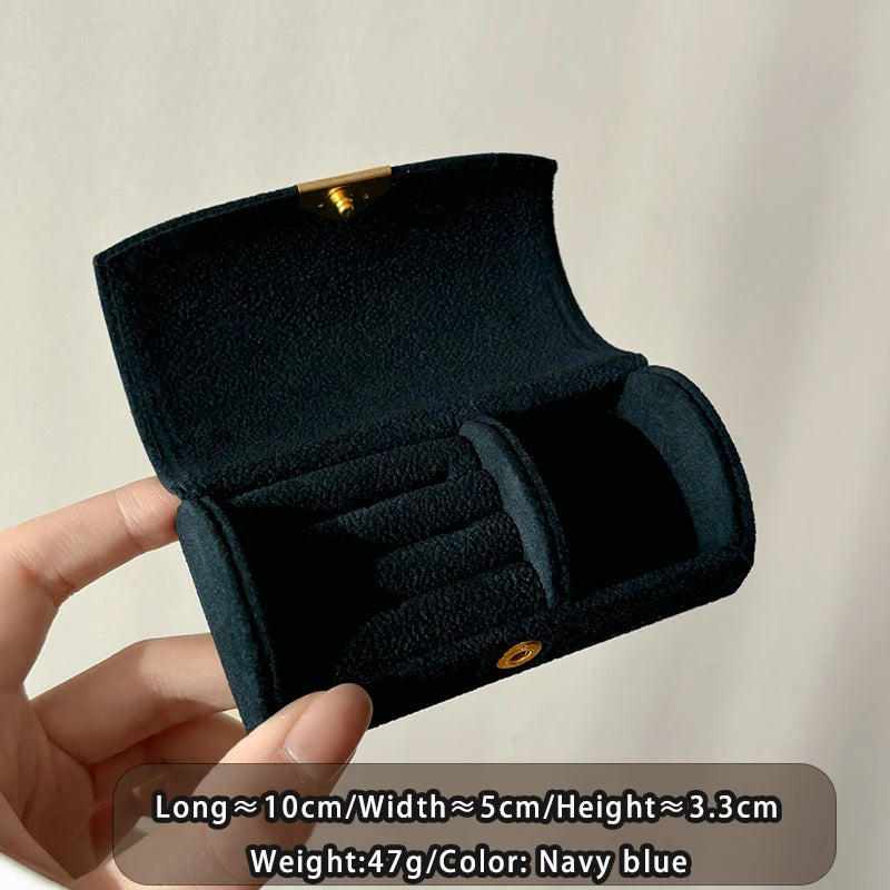 Mini Velvet Jewelry Box for Travel | Magnetic Closure, Anti-Oxidation