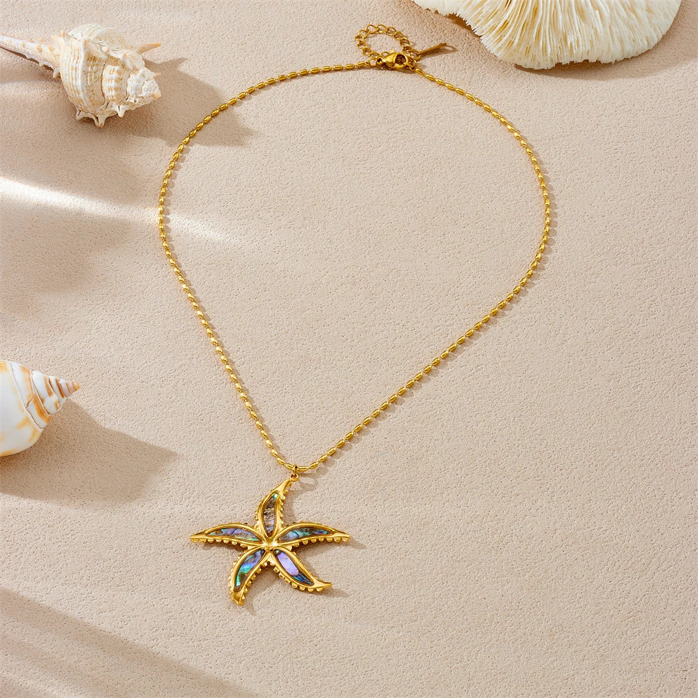 Stainless Steel Starfish Pendant Necklace