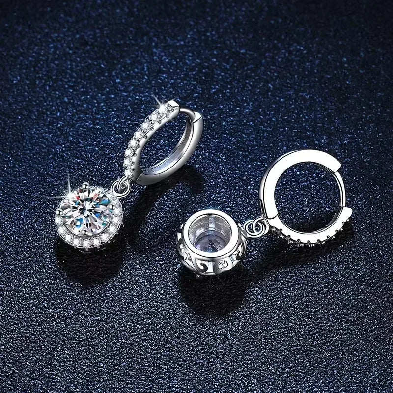 925 Sterling Silver Moissanite Hoop Earrings