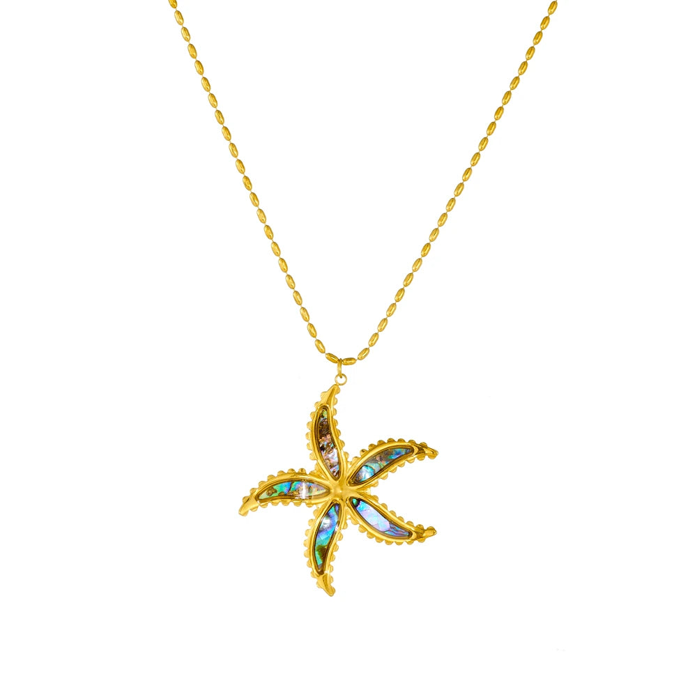 Stainless Steel Starfish Pendant Necklace
