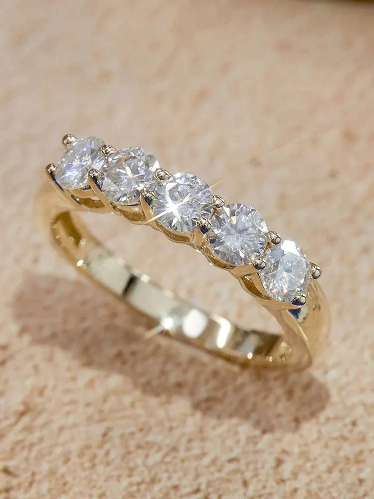 925 Sterling Silver Zircon Multi-Stone Band Ring