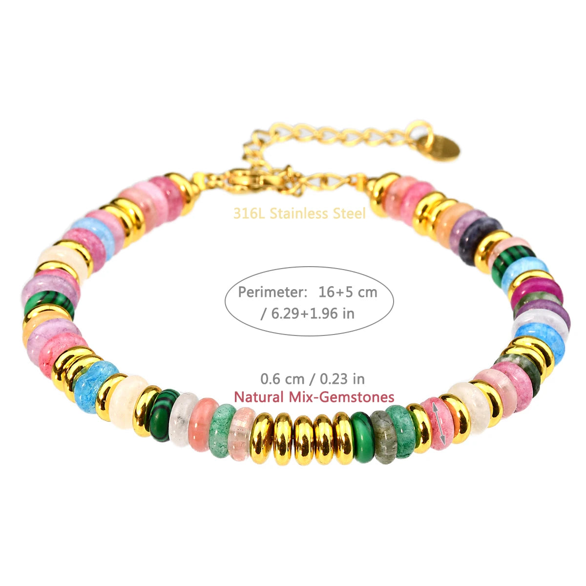 Natural Gemstone Beaded Bracelet