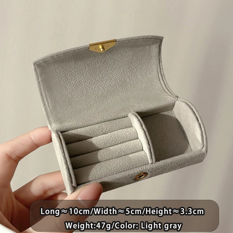 Mini Velvet Jewelry Box for Travel | Magnetic Closure, Anti-Oxidation