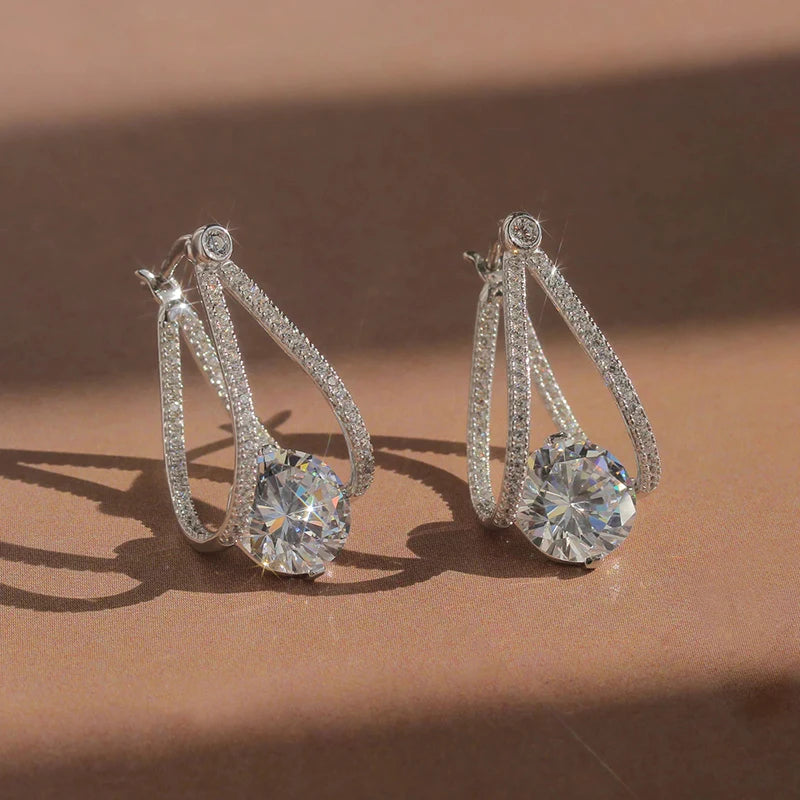 Cubic Zirconia Pavé Hoop Earrings