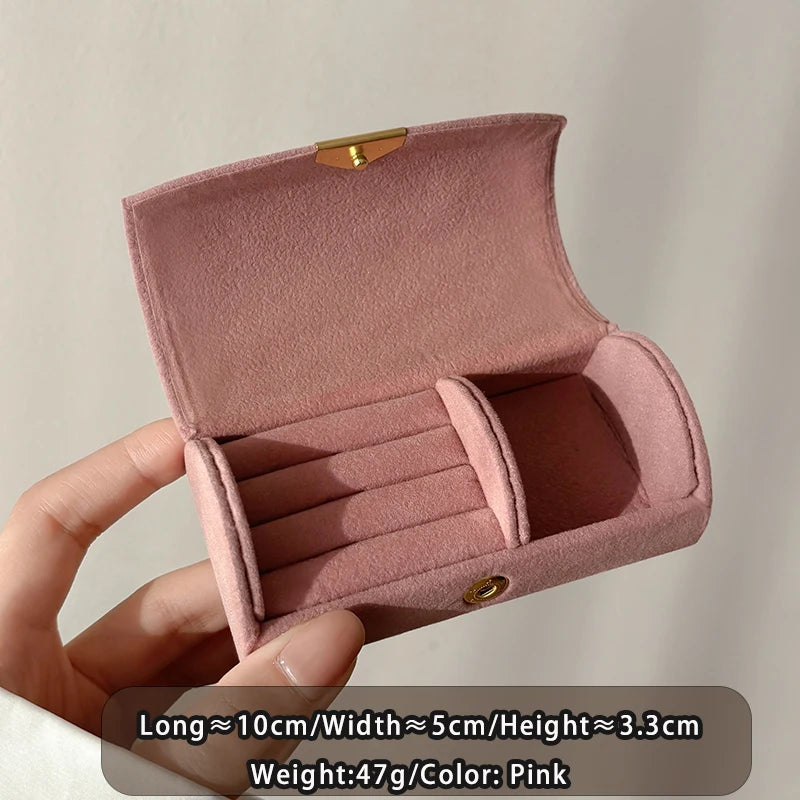 Mini Velvet Jewelry Box for Travel | Magnetic Closure, Anti-Oxidation