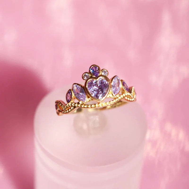 18K Gold-Plated Crown Tiara Ring